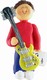 Male Musician Electric Guitar Ornament (Brown Hair)